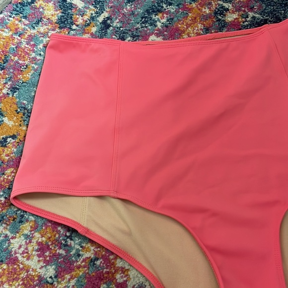 Kortni Jeane melon pink high waisted swim bottoms large - Picture 3 of 10